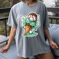 Baseball Boys Ice Cream Drip Baseball Boys Youth Mint Choco Women's Comfort Colors T-Shirt Gray