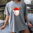 Baseball Christmas Reindeer Santa Hat Sports Player Xmas Women's Comfort Colors T-Shirt Gray