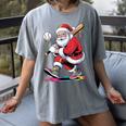 Baseball Christmas Santa Claus Batter Baseball Drip Women's Comfort Colors T-Shirt Gray Baseball Christmas Santa Claus Batter Baseball Drip Women's Comfort Colors T-Shirt Gray