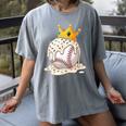 Baseball Drip Ice Cream Crown Melt Graphic Women's Comfort Colors T-Shirt Gray
