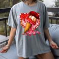 Baseball Heart Valentine Baseball Ice Cream Drip Boys Girls Women's Comfort Colors T-Shirt Gray