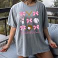 Baseball Mimi Era Bows Baseball Mom Women Women's Comfort Colors T-Shirt Gray Baseball Mimi Era Bows Baseball Mom Women Women's Comfort Colors T-Shirt Gray