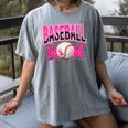 BASEBALL MOM BREAST CANCER RIBBON PINK SPORTS MOM Women's Comfort Colors T-Shirt Gray BASEBALL MOM BREAST CANCER RIBBON PINK SPORTS MOM Women's Comfort Colors T-Shirt Gray