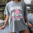 Baseball Mom Baseball Gloves Bat Baseball Player Women's Comfort Colors T-Shirt Gray