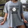 Baseball Mom Leopard Heart Game Day Women's Comfort Colors T-Shirt Gray