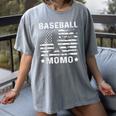 Baseball Momo Mom USA Flag 4th Of July Women's Comfort Colors T-Shirt Gray Baseball Momo Mom USA Flag 4th Of July Women's Comfort Colors T-Shirt Gray