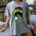 Brazil Baseball Mom Messy Bun Women's Comfort Colors T-Shirt Gray Brazil Baseball Mom Messy Bun Women's Comfort Colors T-Shirt Gray