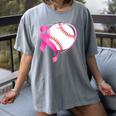 Breast Cancer Awareness Baseball Mom Women's Comfort Colors T-Shirt Gray Breast Cancer Awareness Baseball Mom Women's Comfort Colors T-Shirt Gray