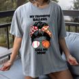My Favorite Ballers Call Me Mom Basketball Mom Baseball Mom Women's Comfort Colors T-Shirt Gray