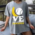 Love Bananas Banana Baseball Women's Comfort Colors T-Shirt Gray