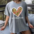 Softball Baseball Mom Valentine Leopard Heart Mother's Day Women's Comfort Colors T-Shirt Gray