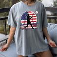 Women's Batter Patriotic American Flag Baseball Silks Women's Comfort Colors T-Shirt Gray