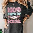 100 Days Of School Baseball 100th Day Of School Girls Women's Comfort Colors T-Shirt Pepper