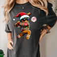 67 Gingerbread Man Playing Baseball Christmas 6 7 Meme Women's Comfort Colors T-Shirt Pepper
