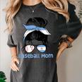 Argentina Baseball Mom Messy Bun Women's Comfort Colors T-Shirt Pepper