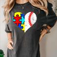 Autism Baseball Heart Autism Puzzle Baseball Mom Women's Comfort Colors T-Shirt Pepper