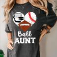 Ball Aunt Heart Football Baseball Hockey Game Day Women's Comfort Colors T-Shirt Pepper