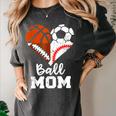 Ball Mom Heart Soccer Basketball Baseball Football Mom Women's Comfort Colors T-Shirt Pepper Ball Mom Heart Soccer Basketball Baseball Football Mom Women's Comfort Colors T-Shirt Pepper