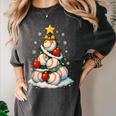 Baseball Christmas Tree Lights Santa Sport Player Lover Xmas Women's Comfort Colors T-Shirt Pepper