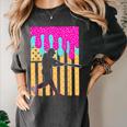 Baseball Drip Bat Boys Ice Cream American Flag 4th Of July Women's Comfort Colors T-Shirt Pepper