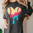 Baseball Drip Melting Ice Cream Baseball Heart Boys Girls Women's Comfort Colors T-Shirt Pepper