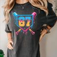 Baseball Drip Number 67 Player Or 67Th Birthday Women's Comfort Colors T-Shirt Pepper