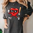 Baseball Valentines Day Heart Boys Sports Love Women's Comfort Colors T-Shirt Pepper