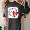 Bleached Custom Baseball Mom Number 20 Heart For Mom Women's Comfort Colors T-Shirt Pepper Bleached Custom Baseball Mom Number 20 Heart For Mom Women's Comfort Colors T-Shirt Pepper