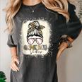Bleached Messy Bun Game Day Vibes Baseball Mom Game Day Women's Comfort Colors T-Shirt Pepper Bleached Messy Bun Game Day Vibes Baseball Mom Game Day Women's Comfort Colors T-Shirt Pepper