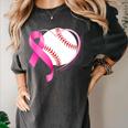 Breast Cancer Awareness Baseball Mom Women's Comfort Colors T-Shirt Pepper Breast Cancer Awareness Baseball Mom Women's Comfort Colors T-Shirt Pepper