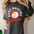 Busy Raising Ballers Baseball Mom Sons Women's Comfort Colors T-Shirt Pepper