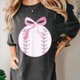 Coquette Baseball Mom Pink Bow Baseball Mama Women's Comfort Colors T-Shirt Pepper Coquette Baseball Mom Pink Bow Baseball Mama Women's Comfort Colors T-Shirt Pepper