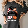 Grandma Life Basketball And Baseball Mom Funny Women's Comfort Colors T-Shirt Pepper
