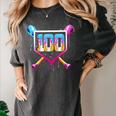 Happy 100 Days Of School Baseball Drip 100th Day Of School Women's Comfort Colors T-Shirt Pepper Happy 100 Days Of School Baseball Drip 100th Day Of School Women's Comfort Colors T-Shirt Pepper