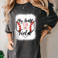 My Heart Is On That Field Baseball Mom Momm Women's Comfort Colors T-Shirt Pepper