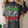 I'Ll Be Home For Christmas Baseball Xmas Women's Comfort Colors T-Shirt Pepper
