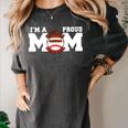 I'm A Proud Mom Football Baseball Mom Women's Comfort Colors T-Shirt Pepper