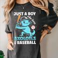 Just A Boy Who Loves Axolotls & Baseball Women's Comfort Colors T-Shirt Pepper