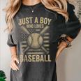 Just a Boy Who Loves Baseball Women's Comfort Colors T-Shirt Pepper