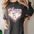 Kids Happy Easter Bunny Playing Baseball Boy Ice Cream Drip Women's Comfort Colors T-Shirt Pepper