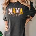 Leopard Baseball Softball Mama Bow Softball Baseball Mom Women's Comfort Colors T-Shirt Pepper