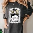 Leopard Messy Bun Mom Mother's Day Baseball Mommy Women's Comfort Colors T-Shirt Pepper Leopard Messy Bun Mom Mother's Day Baseball Mommy Women's Comfort Colors T-Shirt Pepper