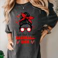 Loud And Proud Baseball Mom Messy Bun Leopard Mother Day Women's Comfort Colors T-Shirt Pepper