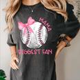 Mama Biggest Fan Coquette Bow Baseball Mom Fan Mother's Day Women's Comfort Colors T-Shirt Pepper Mama Biggest Fan Coquette Bow Baseball Mom Fan Mother's Day Women's Comfort Colors T-Shirt Pepper