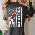 Mom Of Ballers USA Flag Football Baseball Mom Women's Comfort Colors T-Shirt Pepper Mom Of Ballers USA Flag Football Baseball Mom Women's Comfort Colors T-Shirt Pepper