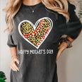 Softball Baseball Mom Valentine Leopard Heart Mother's Day Women's Comfort Colors T-Shirt Pepper