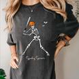 Spooky Season Skeleton Baseball Player Halloween Batter Women's Comfort Colors T-Shirt Pepper Spooky Season Skeleton Baseball Player Halloween Batter Women's Comfort Colors T-Shirt Pepper
