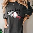 That's My Boy Leopard Heart Baseball Mom Women's Comfort Colors T-Shirt Pepper That's My Boy Leopard Heart Baseball Mom Women's Comfort Colors T-Shirt Pepper
