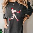 Valentines Day Baseball Batter Silhouette Heart For Men Boys Women's Comfort Colors T-Shirt Pepper