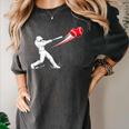 Valentines Day Baseball Batter Silhouette Heart Women's Comfort Colors T-Shirt Pepper